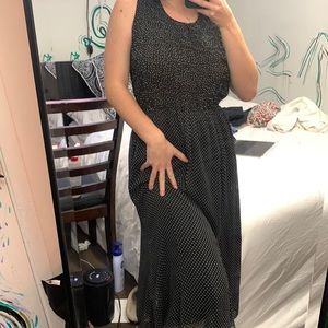 Polka dot dress and skirt